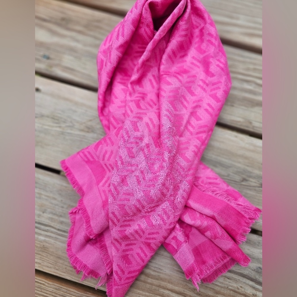 MCM Monogram Jacquard Frayed Scarf